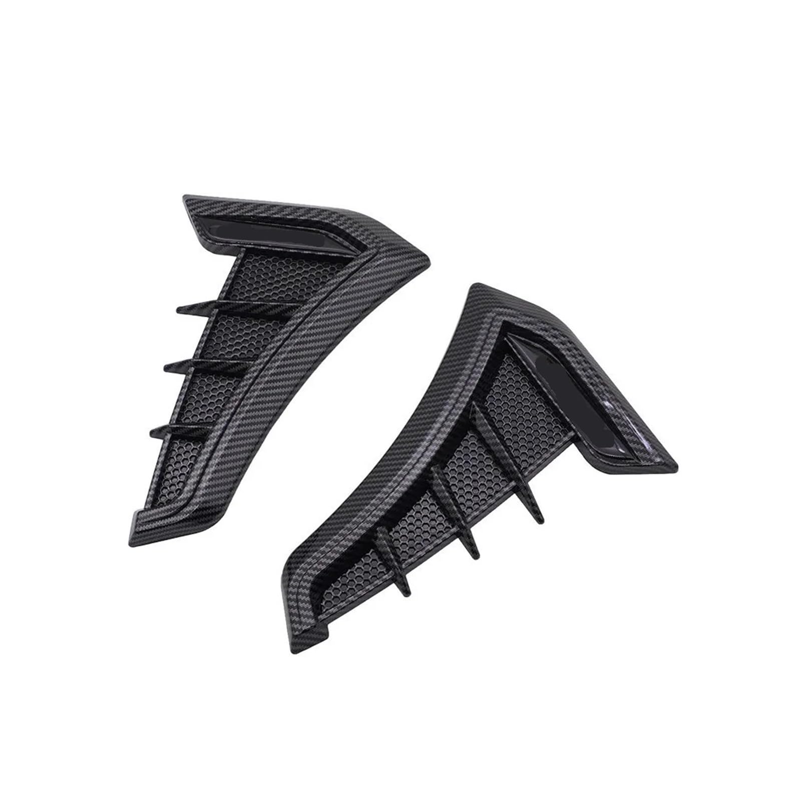 Carbon Fibre Bonnet Accent Vent Cover Fender Hood Air Flow Intake Trim Car Side Exterior Accessories Sticker Modified 2pcs(Carbon)