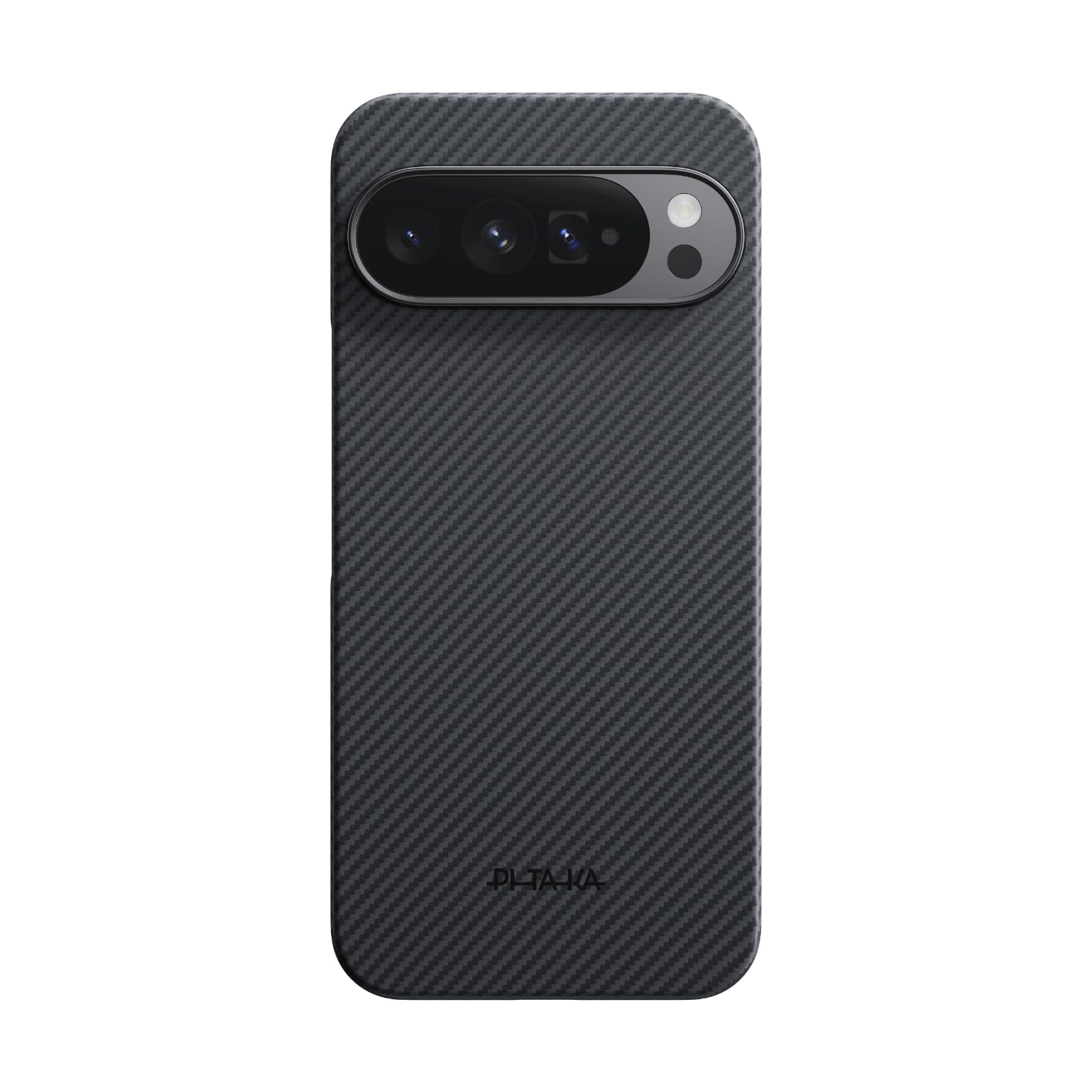 pitaka for Pixel 10 / Pixel 10 Pro 6.3”, Ultra-Slim Pixel 10 Pro Case with Caseless Touch Feeling, 600D Aramid Fiber Woven, Black/Grey(Twill)