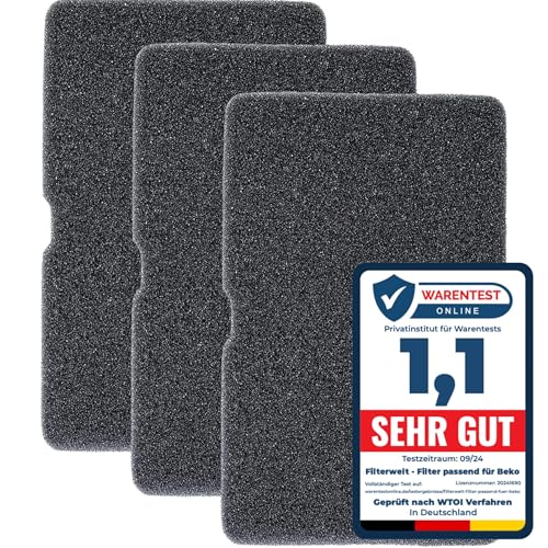 Filter Trockner Wärmepumpentrockner | Schwammfilter Filtermatte Kondenstrockner | für Beko Grundig Blomberg ElektraBregenz | 240 x 150 x 10mm | Flusensieb Fusselfilter 2964840100 (3er-Set) Filter Trockner Wärmepumpentrockner | Schwammfilter Filtermatte Kondenstrockner | für Beko Grundig Blomberg ElektraBregenz | 240 x 150 x 10mm | Flusensieb Fusselfilter 2964840100 (3er-Set)