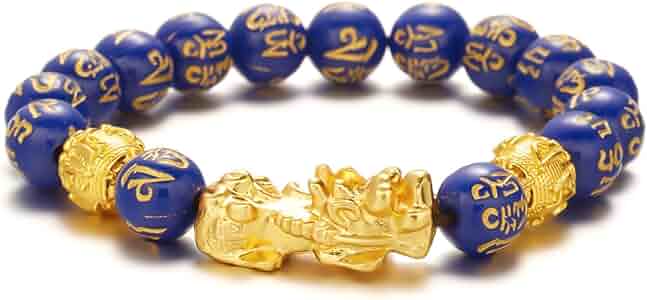 パピヨン　love+loyalty+luck 18K Gold Dragon Pixiu Piyao Lucky Charm Beads Bracelet
