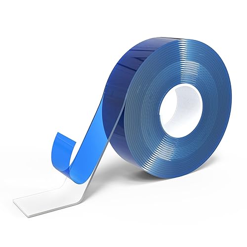360Tronics Cinta adhesiva de doble cara resistente, cinta adhesiva nano transparente de 1-18 pulgadas x 20 pies, tiras para colgar imágenes de dos