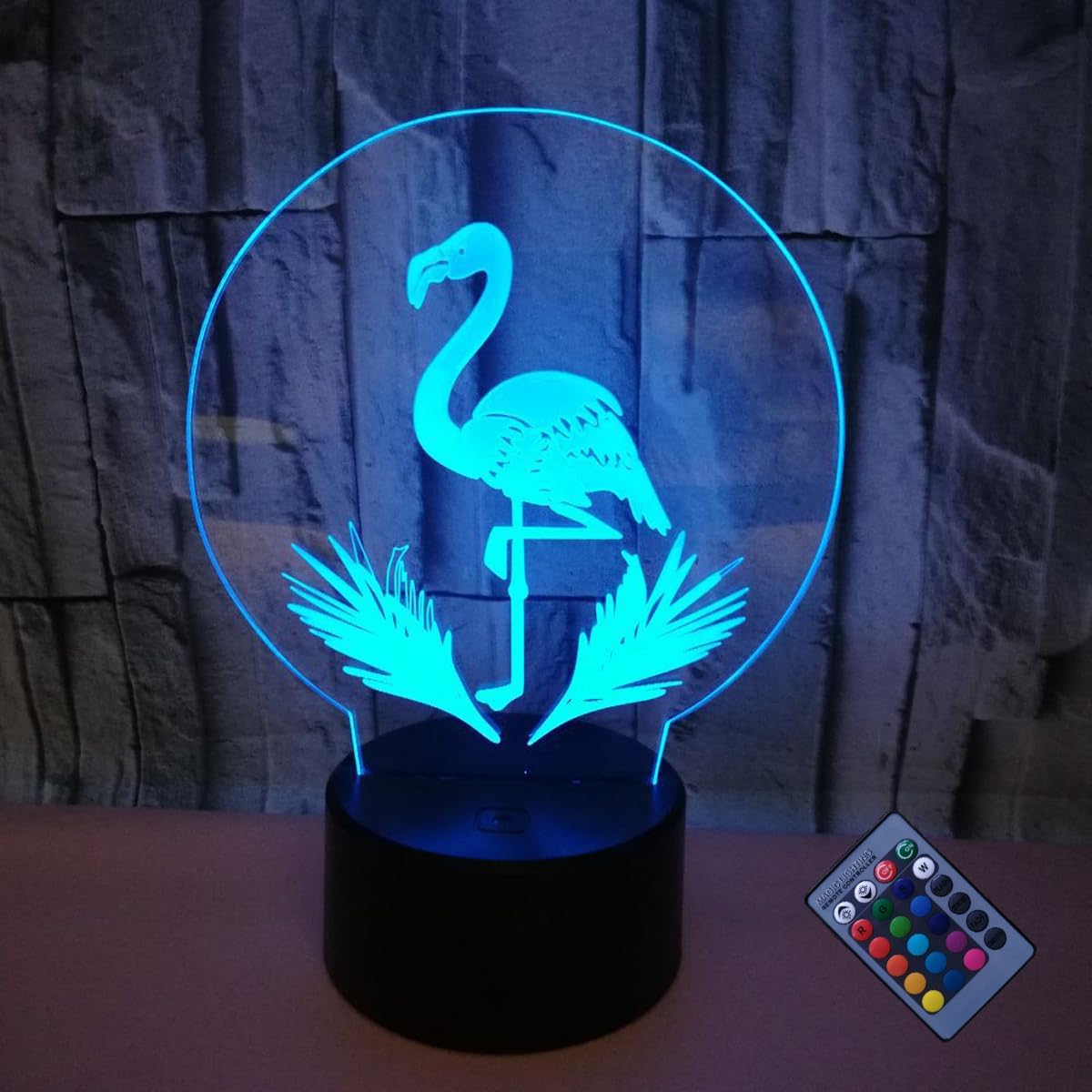 Creative 3D Wolf Night Light 16 Colors Changing USB Power Remote Control Touch Switch Decor Lamp Optical Illusion LED Table Desk Lamp
