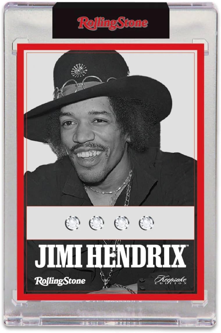2025 Rolling Stone Jimi Hendrix Keepsake Premiere Edition Box: 1 Blind-Wrapped Card Per Box, Authentic Gems & Metals, 200 Unique Cards