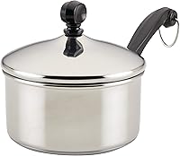 Farberware Classic 1 Quart Stainless Steel Saucepan with Lid - Even Heating, Oven Safe to 350°F, Dishwasher Safe
