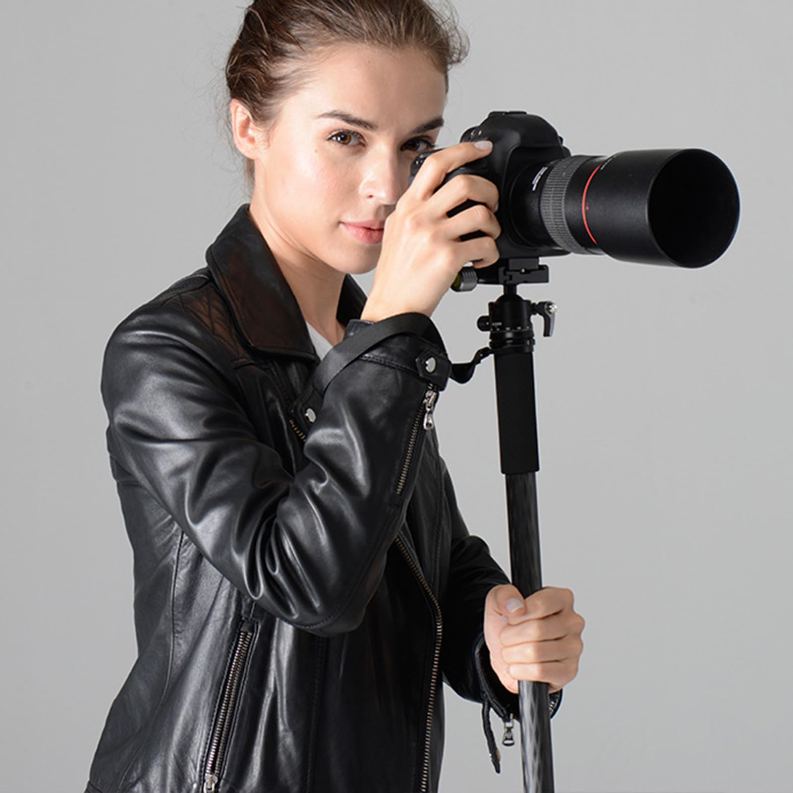 Monopiede leggero a 4 sezioni lunghezza regolabile per fotocamere video multiuso bastone da trekking supporto luce DSLR monopiede