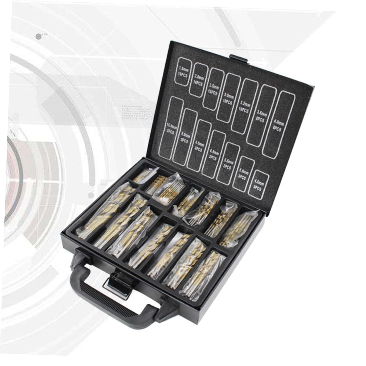 jojofuny Jeu De 99 Forets HSS 15 10mm En Acier Haute Qualité Avec Revêtement Titane Nitride Coffret Durable Pour étal Et