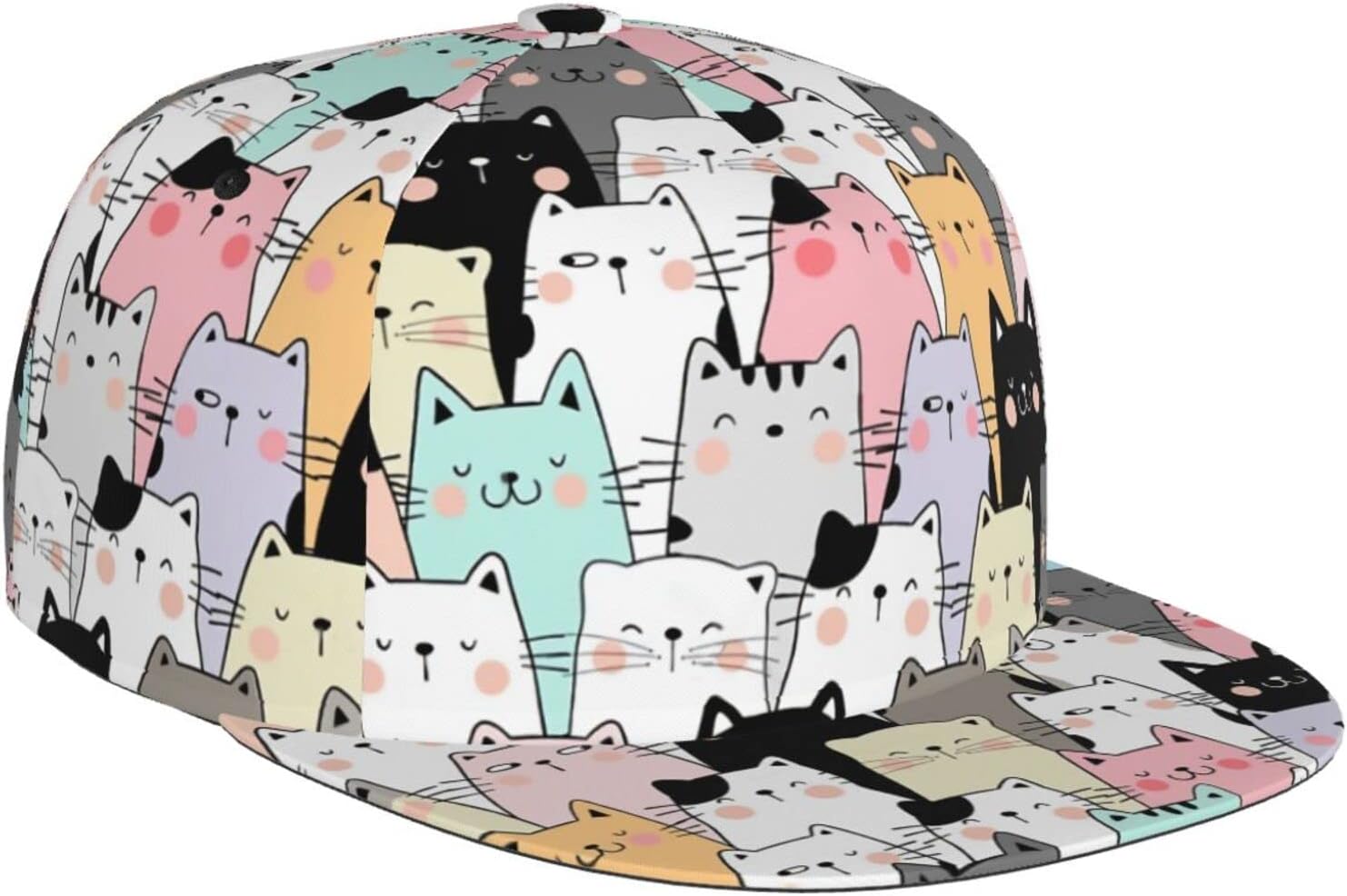 Cute Cat Baseball Cap Adjustable Size Cute Cat Hats Fashion Sun Hat for Women and Men Soft Cap