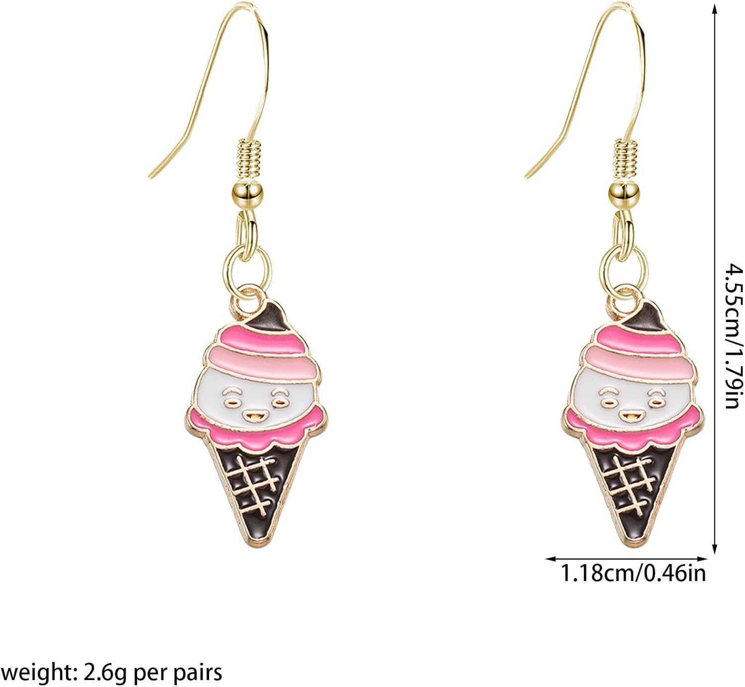 Alloy Drip Oil Ice Cream Earrings Summer Sweet Cute Cartoon Dessert Dangle Earrings for Women Lightweight Party Jewelry Accessories - Image 5