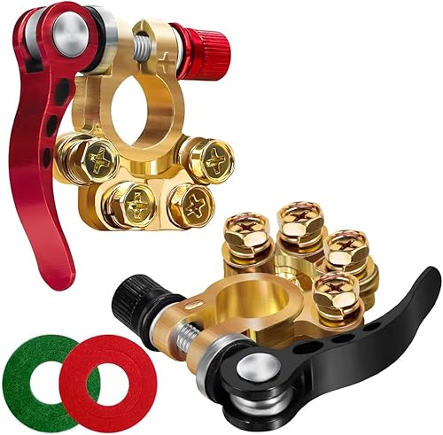 2 x Schnellspanner-Batterieklemmen, 4-Wege-Autobatterieanschlüsse, 12-V-Batterie