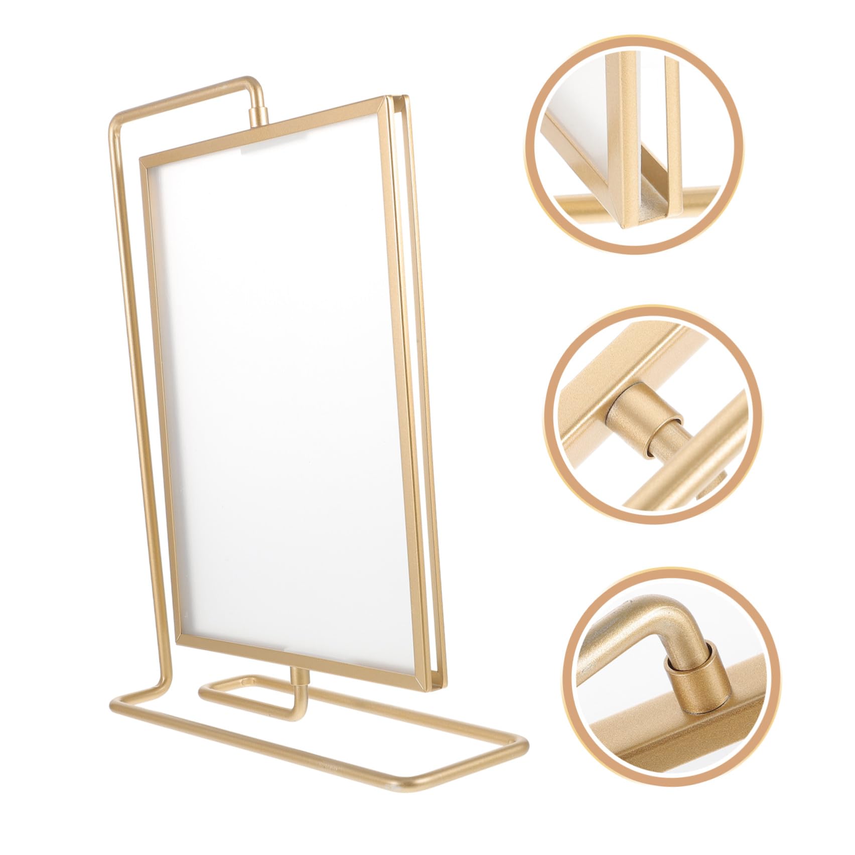 GALPADA Marco de Fotos Giratorio Dorado de 8 Pulgadas Doble Cara Soporte de Acrílico y Metal para Decoración de Mesa y Hogar Elegante y Práctico