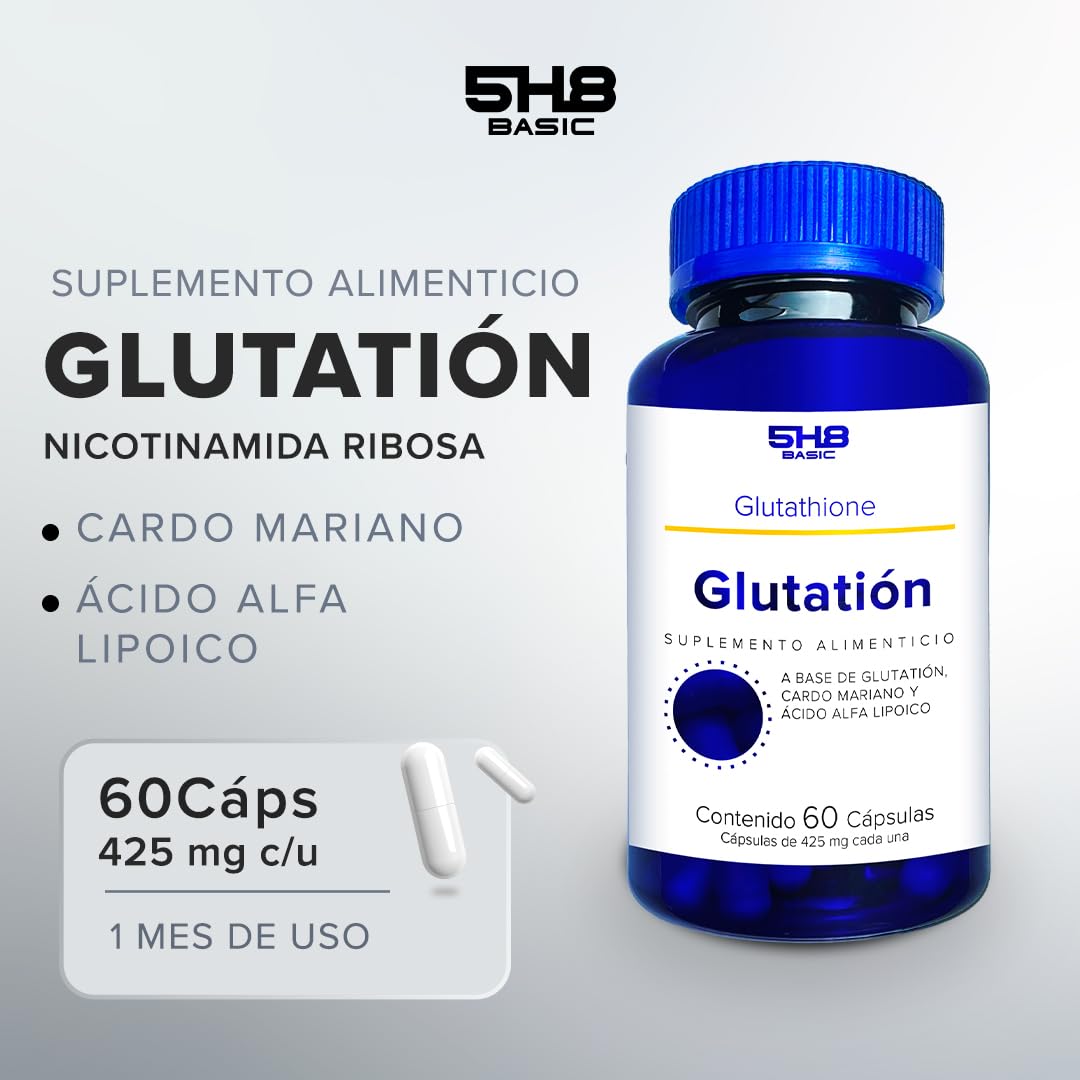 Glutation Adicionado Con Cardo Mariano Y Ácido Alfa Lipoico 5H8 NUTRITION
