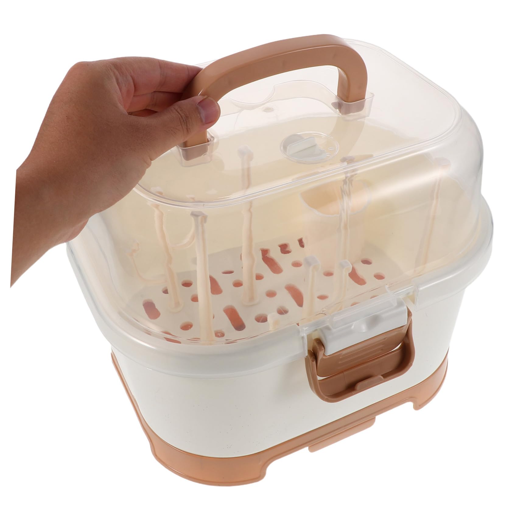 YARNOW Boîte de Rangement pour Biberons avec Égouttoir Support de Séchage Portable pour Biberons et Couverts Organisateur de Vaisselle pour Cuisine