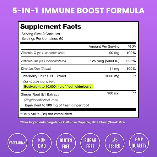 Miniatura 2 de NutraChamps Paquete de cápsulas de saúco y vitamina C