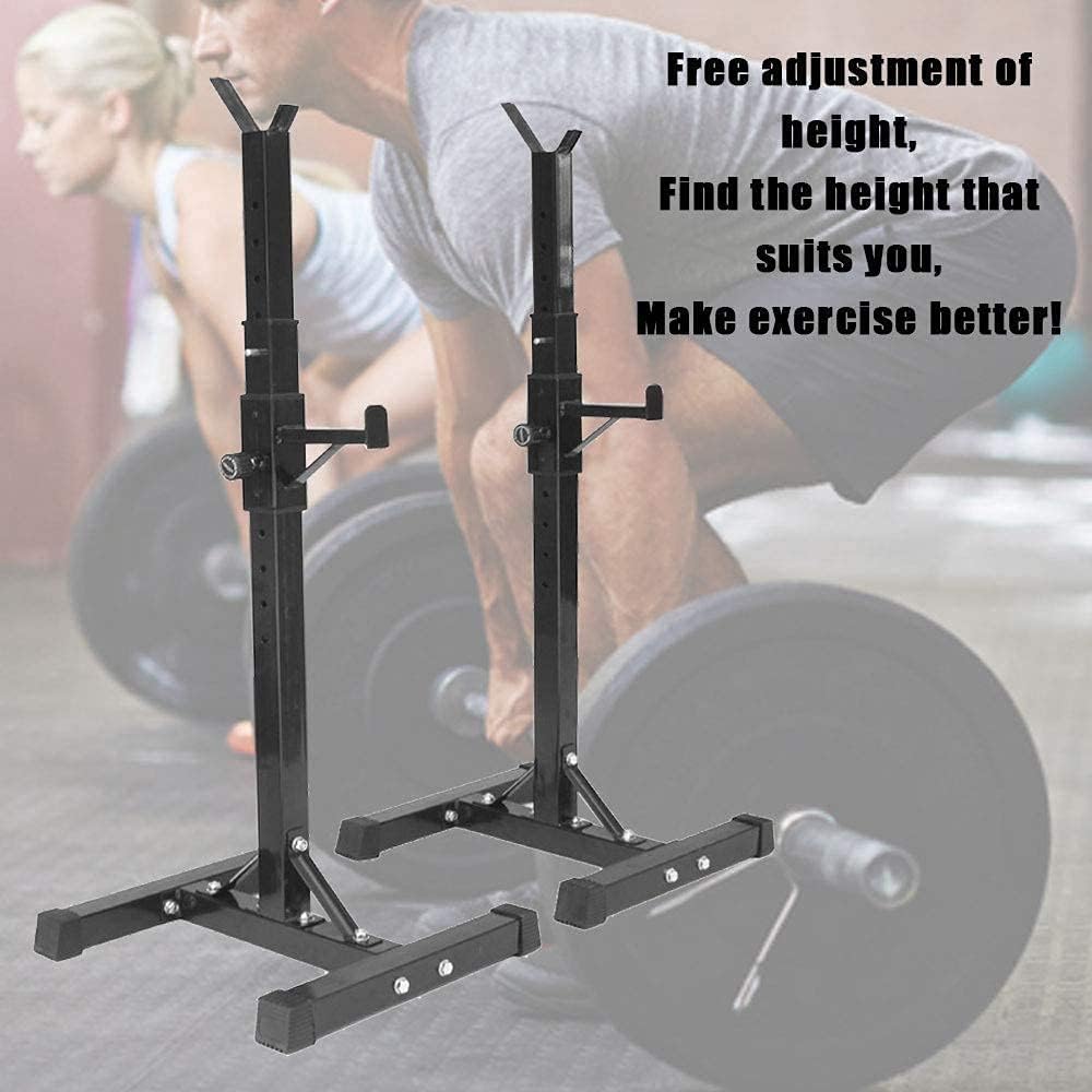 Squat Rack Stand Barbell Free Press Bench Home Gym Squat Rack Bench Press Barbell Stand Adjustable,Weight Lifting Rack for Indoor Gym Fitness Training,Max.Load