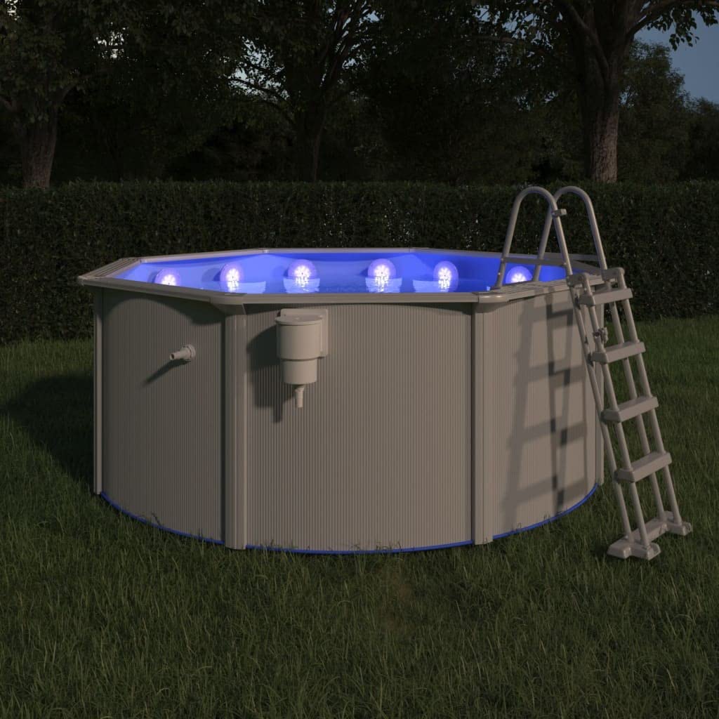 Unterwasser LED Poollampe mit Fernbedienung Weiß, 150 mm Kunststoff, IPX7, 13 LEDs, 2 Helligkeitsstufen für Schwimmbad, Whirlpool, Spa, Teich und Wasserdekoration