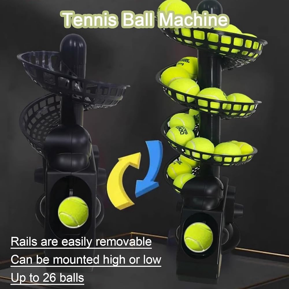 Lightweight Tennis Serving Machine – 3.5s Ball Output, 28-Ball Capacity – Tennis Ball Feeder/Trainer for All Ball Types