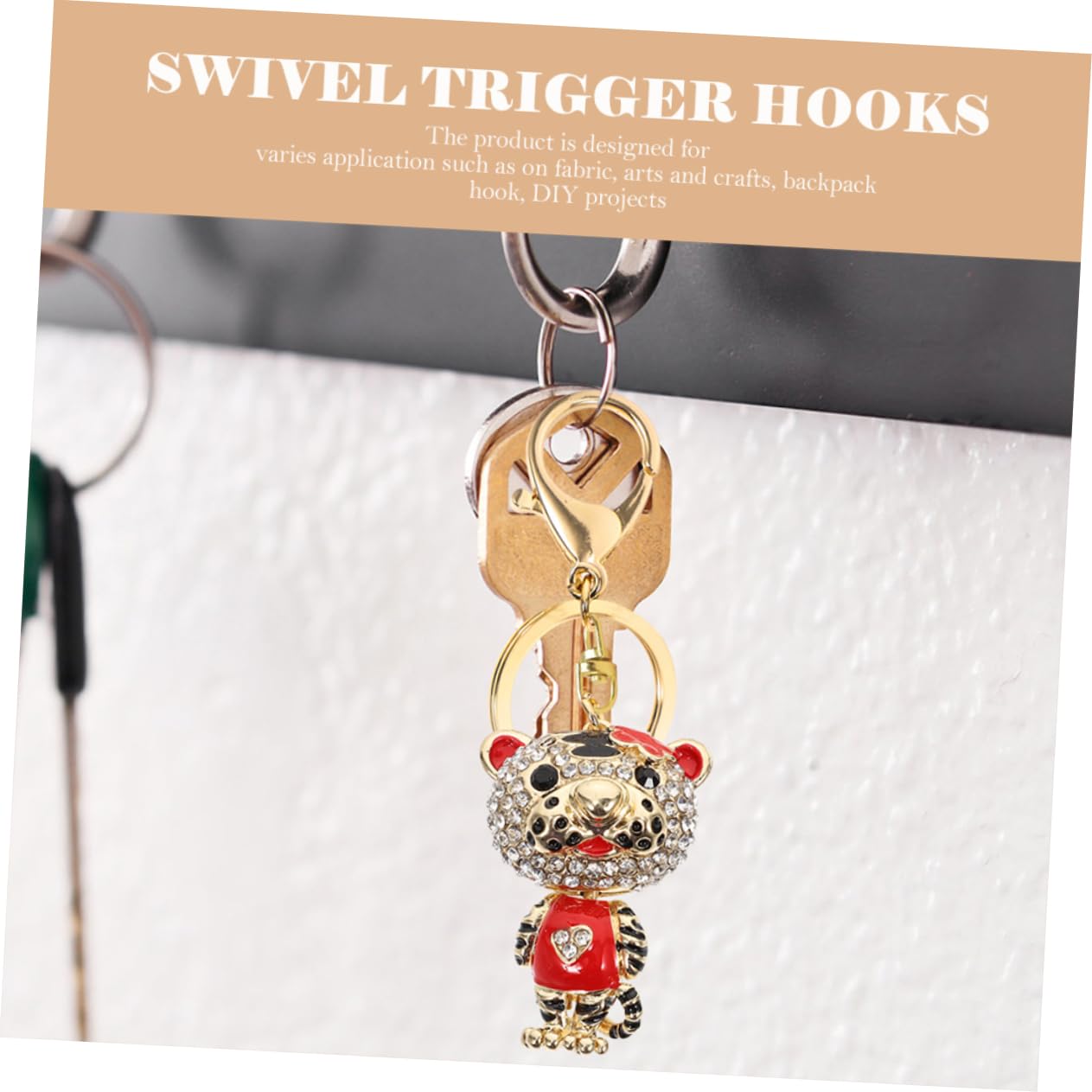 VILLCASE 30pcs 360 Keychian Clasp Key Ring Spring Hooks Swivel Hook Planter Lining Trigger Spring Hooks Buckle Snap Hook for Bag Swivel Trigger Hook Key Chain Lanyard Swivel Snap Hook