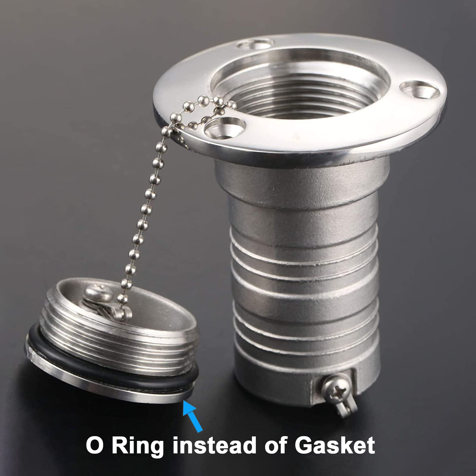 Riempitrice ponte barca 1 tappo in acciaio inox per ponte barca 3,8 cm, tappi gas marini in acciaio con tappo senza chiave per yacht, caravana, trattori