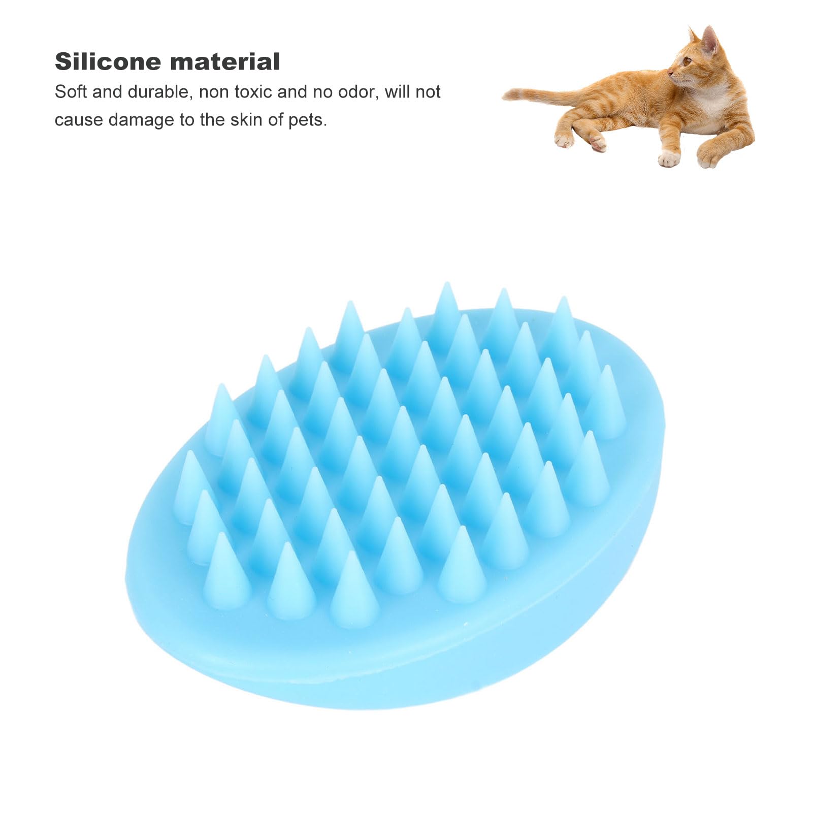 Selbstreinigende Katzenbürste Aus Silikon – 2-in-1 Massage & Haarentferner, Hellblau
