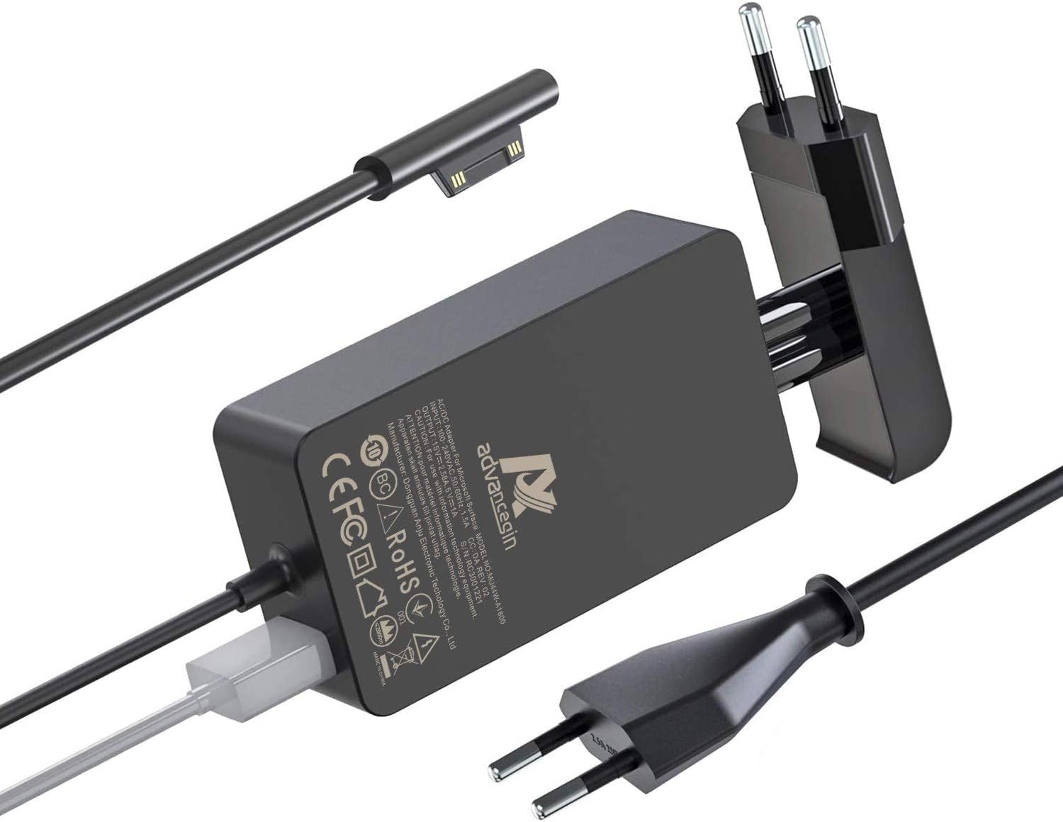 KSW KINGDO 44W 15V Surface Laptop Netzteil Ladegerät 2,58 A Adapter für Microsoft Surface Pro 4