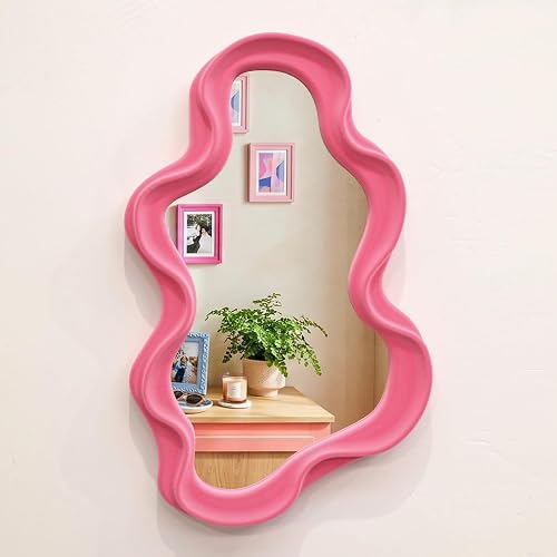 TEIPAI pink squiggle wall mirror