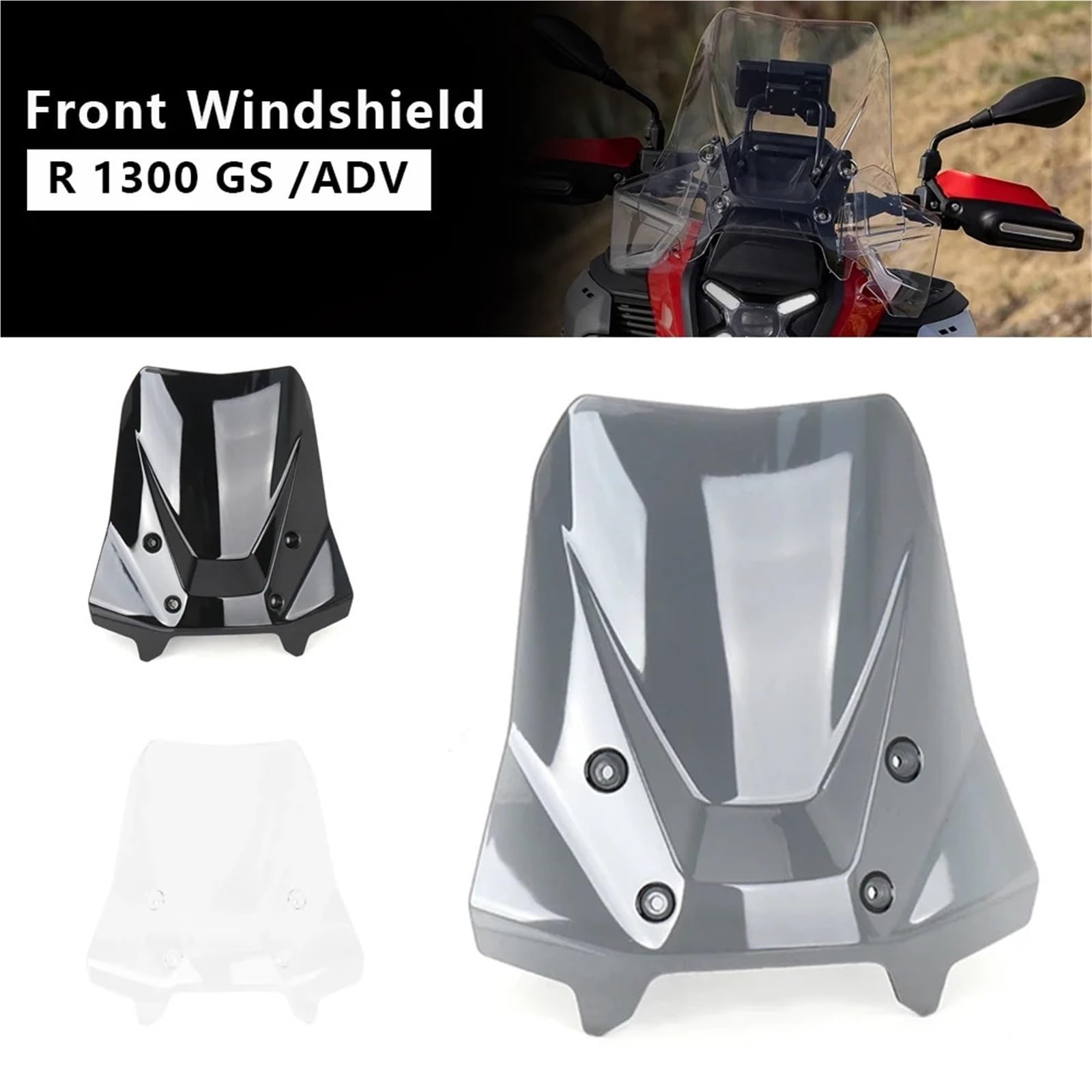 Parabrezza Moto Spoiler Adatto per BMW R1300GS GS 1300 R1300 GS Adventure Deflettore del vento Carenatura Parabrezza espanso Parabrezza(Transparent)
