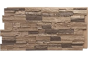Ekena Millwork Cascade Stacked Stone Siding Panel | 48 Inches x 24 Inches