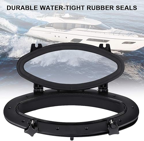 Miniatura 9 de Portlight para yate de lancha, ojo de buey Qiilu para ventana, orificio de puerto, ovalado, 410 x 220, portlight para ventana, orificio de puerto,