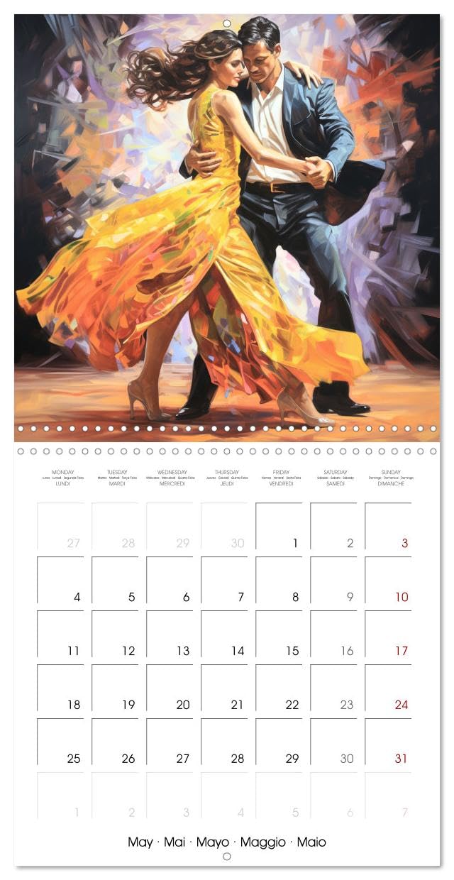 Danse passion (Calendrier mural carré 2026 30x30 cm) Calendrier double avec une page pour vos prises de notes: Laissez-vous emporter par la magie de ... des pas de danse sensuels et envoûtants.