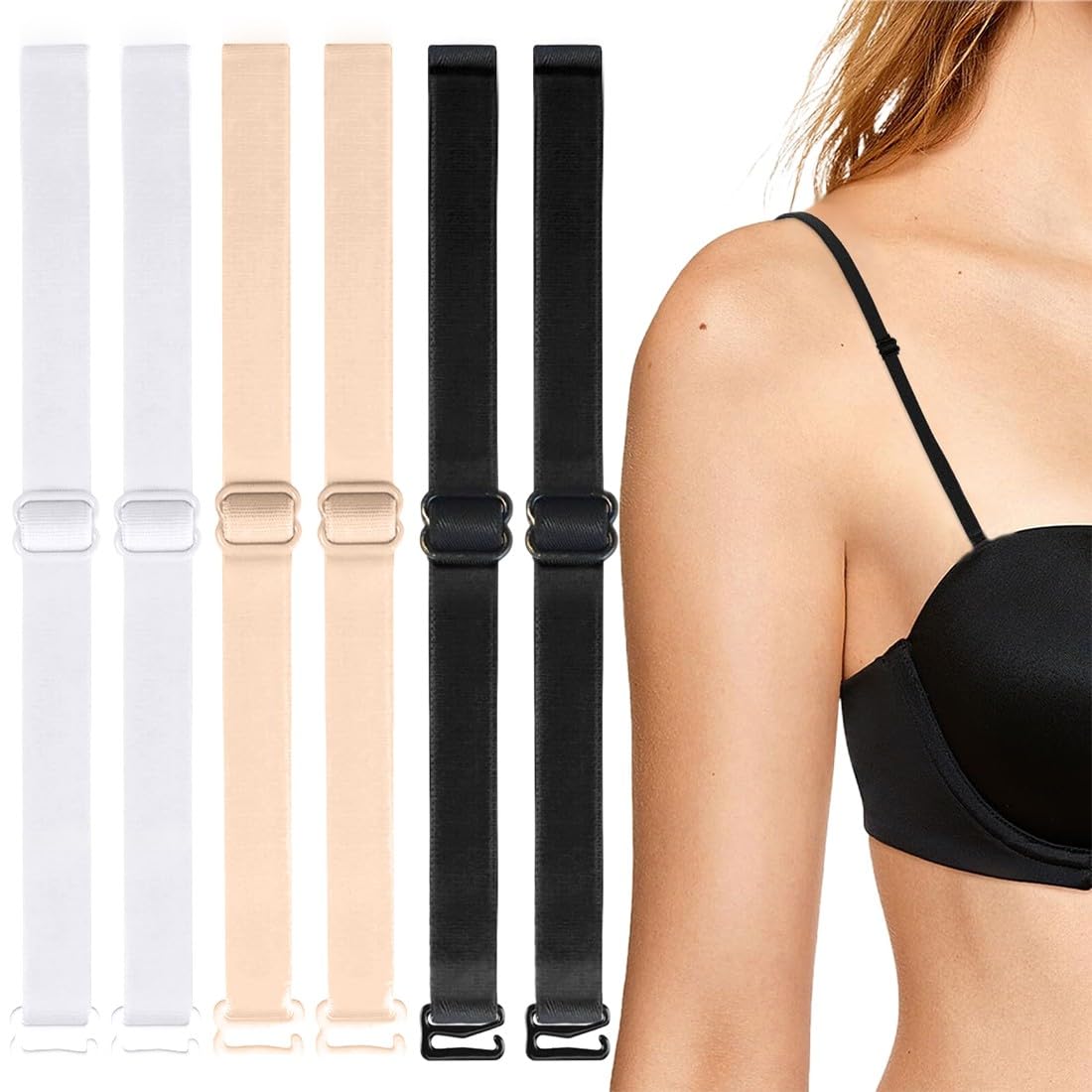 Sourcing Map Estensione E Reggiseno Regolabili Nero 2 Pezzi Donna
