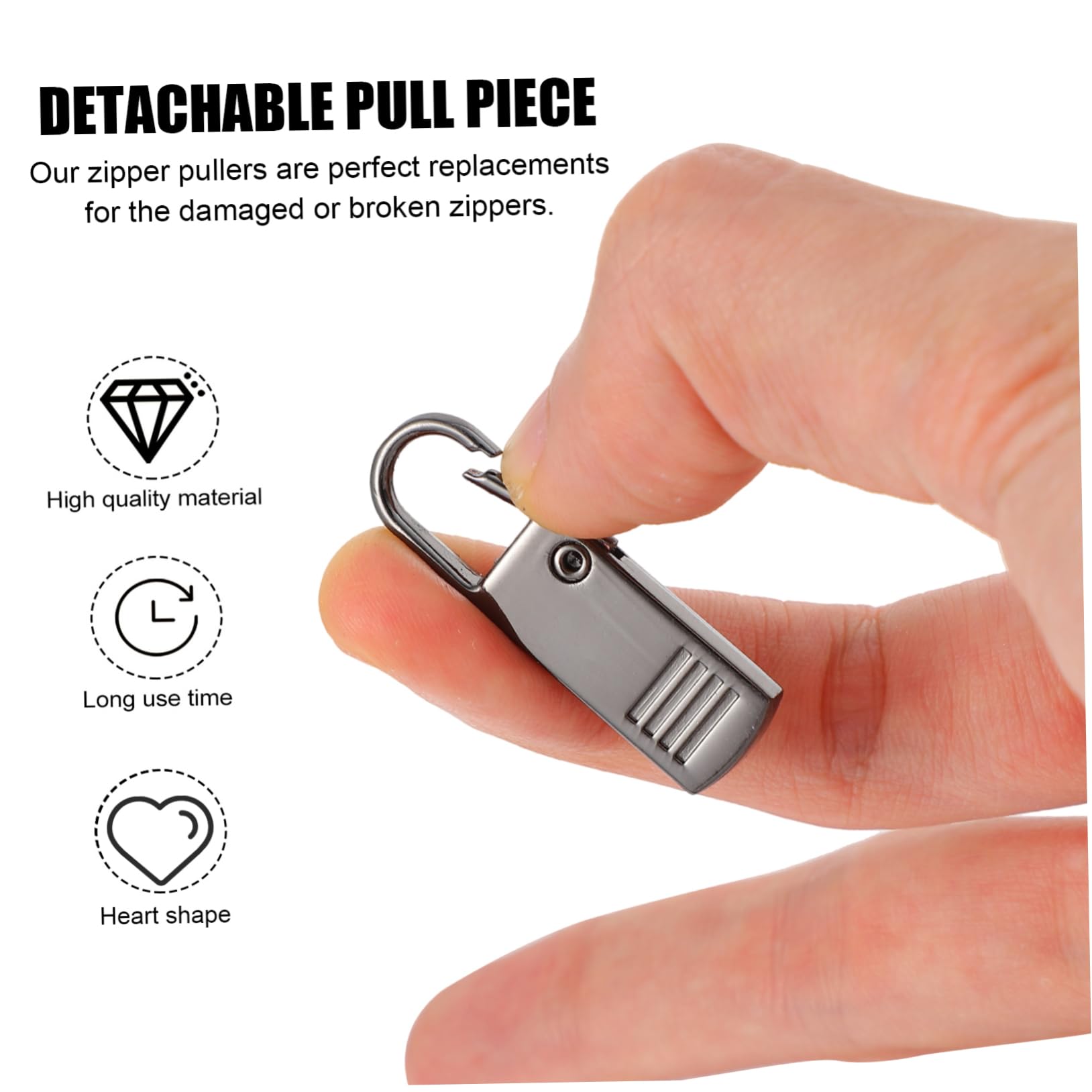 DOITOOL Zipper Replacement Pulls Pcs Alloy Metal Pull Tabs for Clothing Zipper Repair Kit Fade-Resistant and Easy to Install