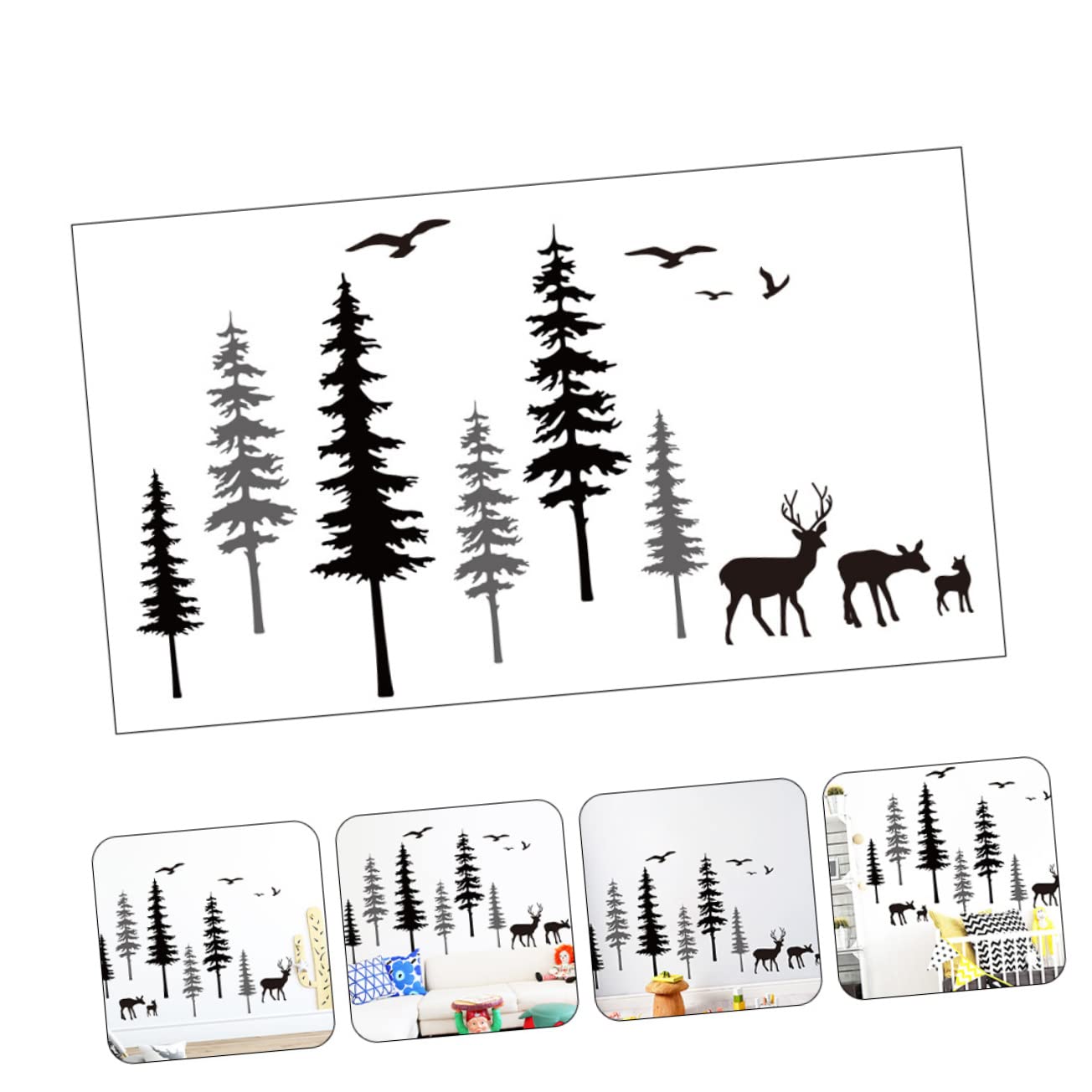 5 Pz adesivi murali rimovibili adesivi murali per soggiorno adesivo da parete renne stickers personalizzati adesivo parete bambini adesivo sfondo muro carta da parati pvc jojofuny