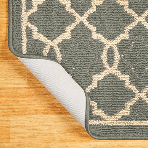 Collections Etc Classic Berber Style Skid-Resistant Backing Rug - Machine Washable Polypropylene With Latex Backing - Chocolate, Burgundy, Sage - 20" L X 31.5" W #TOP2