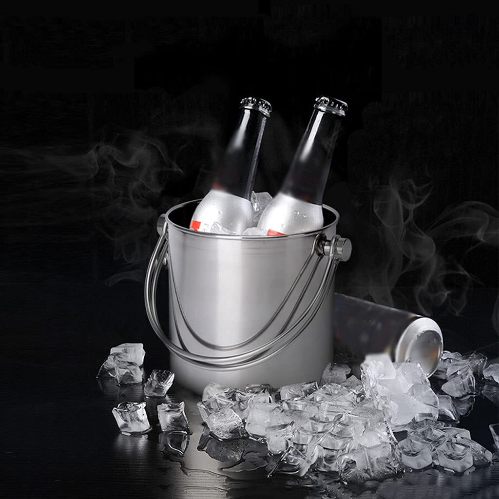 Cubitera Cubo De La Barra De La Barra De La Barra De Hielo De Acero Inoxidable Cubo De Cerveza De Cóctel Con Asa Restaurante Champagne Cubo Cubo De Bebidas Para El Hogar Cerveza Refrigerada Cubitera