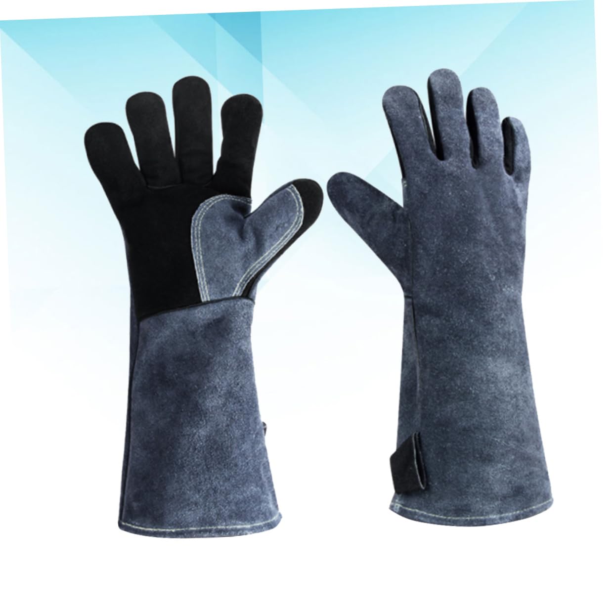 Guanti Resistenti al Calore per Barbecue in Cuoio Nero 1 Paio | Grill e Mig, Facili da Indossare e Togliere, Protezione Termica, Uso All’aperto
