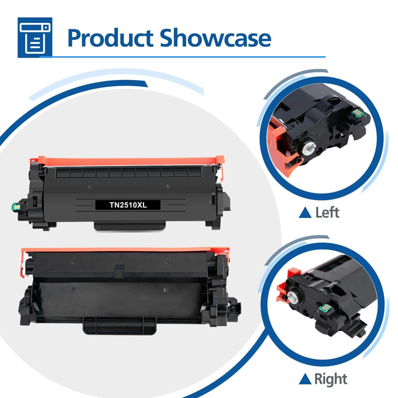 TN2510XL TN2510 Cartouche de Toner Remplacement pour Brother TN 2510 pour HL-L2400DWE HL-L2400DW MFC-L2800DW DCP-L2620DW MFC-L2860DWE DCP-L2627DW Imprimante (Noir, 2-Pack)