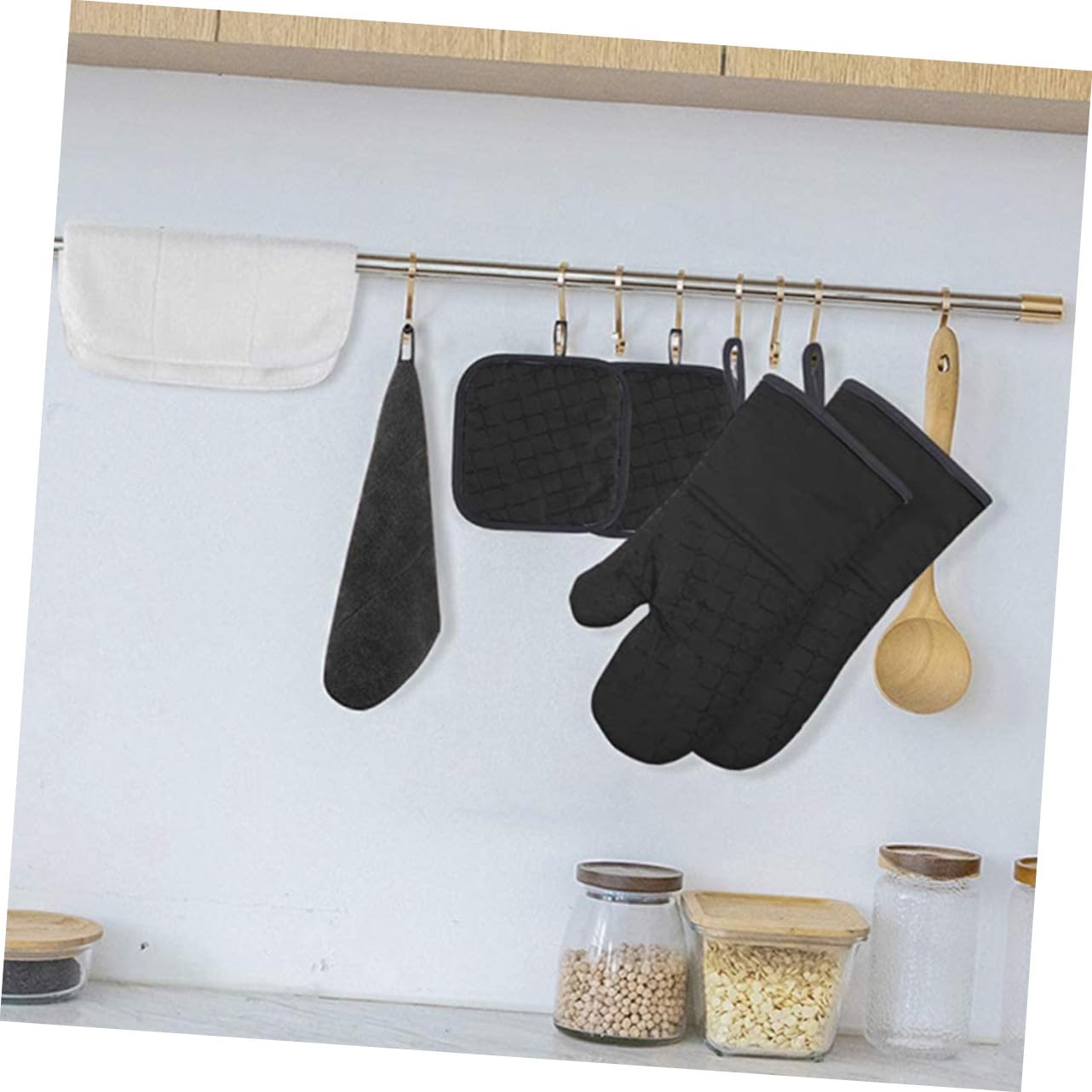 Backhandschuhe Hitzebeständig Ofenhandschuhe Kochhandschuhe mit Guter Wärmeisolierung Gepolstert um Verbrennungen zu Verhindern