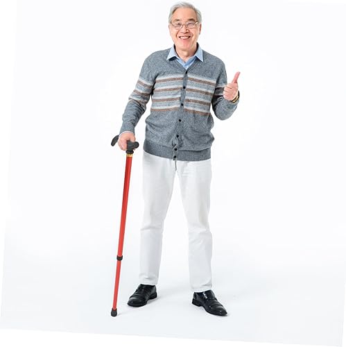 Vista 13 de Tofficu Muletas telescópicas retráctiles para caminar, aleación de aluminio, altura ajustable, antideslizante, para hombres plateado