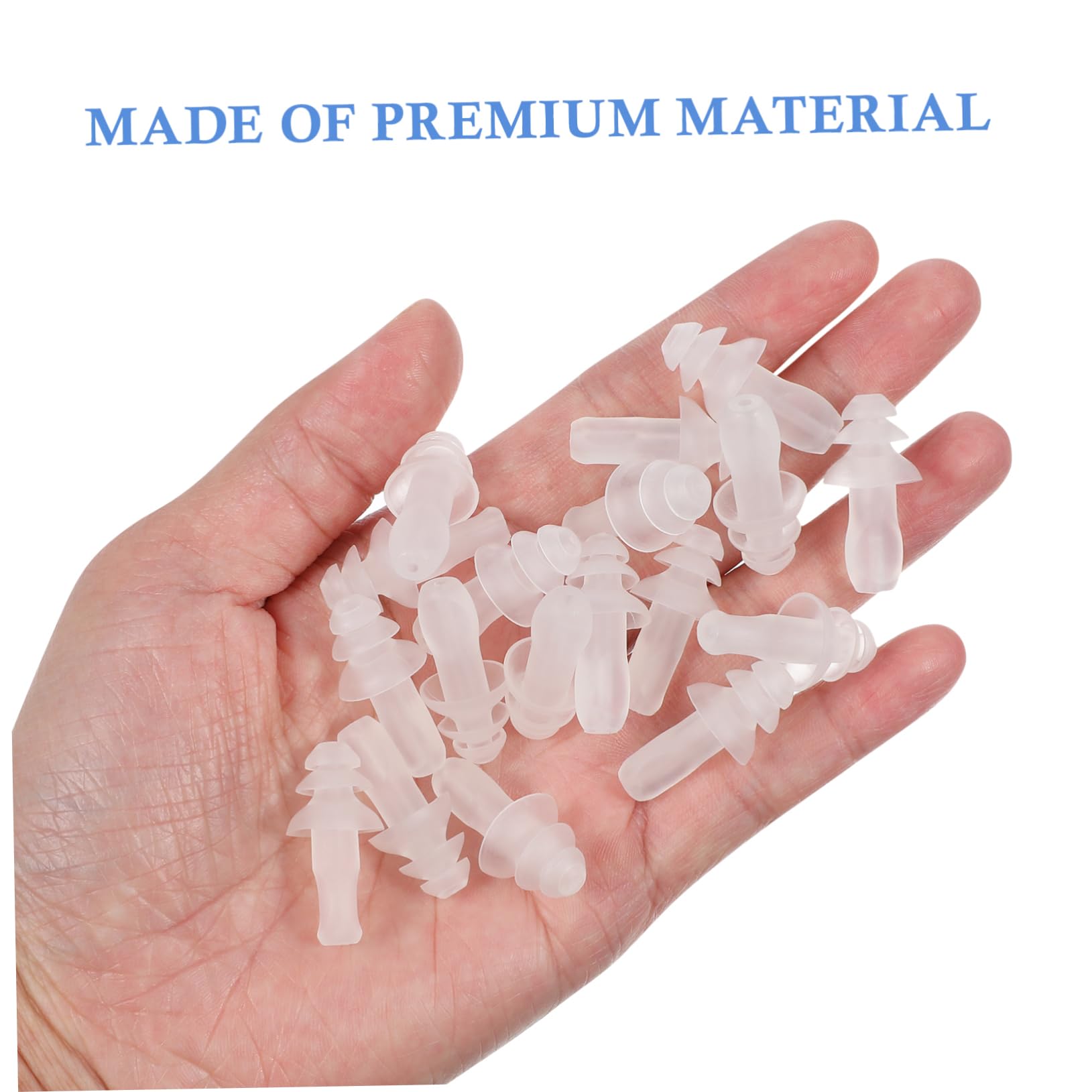Tapones de Silicona Oídos 40 Piezas Blancos Impermeables | Reducción de Ruido, Ideales para Dormir, Formato Compacto y Cómodo para Uso Diario