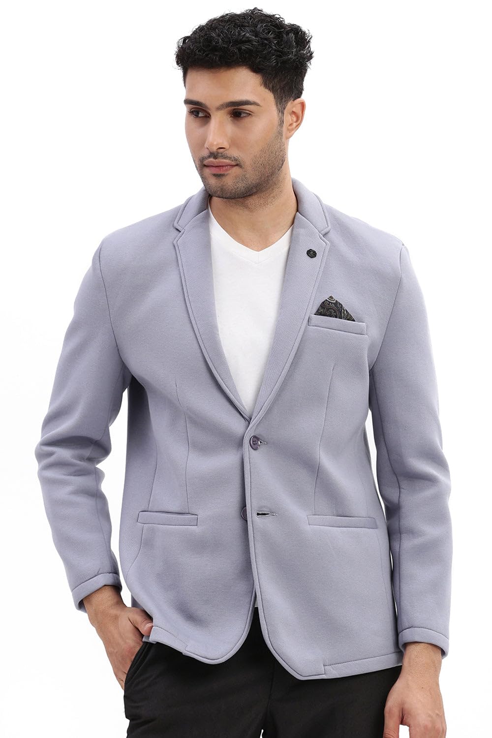 showoffff SHOWOFF Men's Solid Notched Lapel Blue Single Breasted Blazer-EX-MettyD_Blue-picture-16