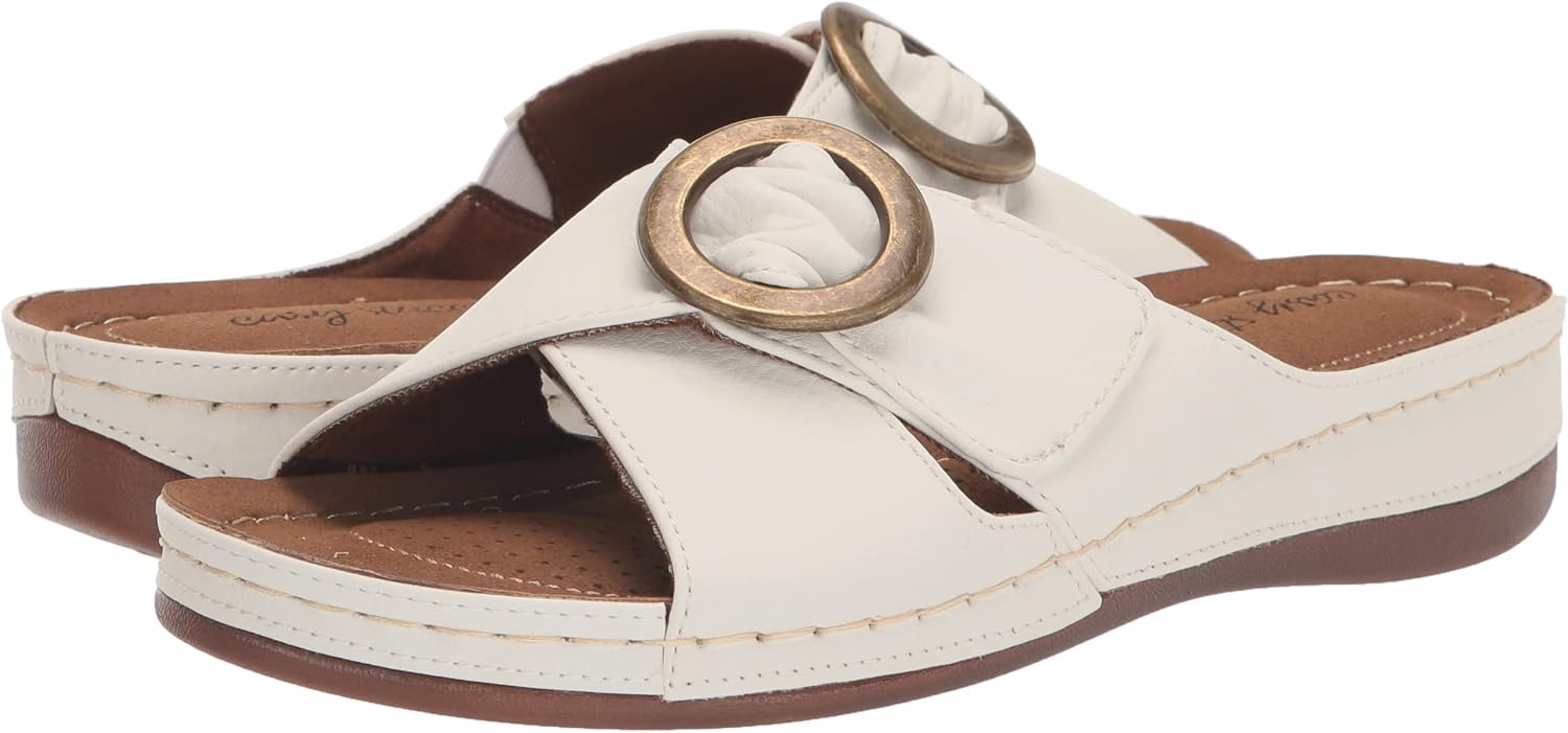 Easy ストリート レディー Bloomer スライドサンダル-sandal, 純白, 6 ワイド