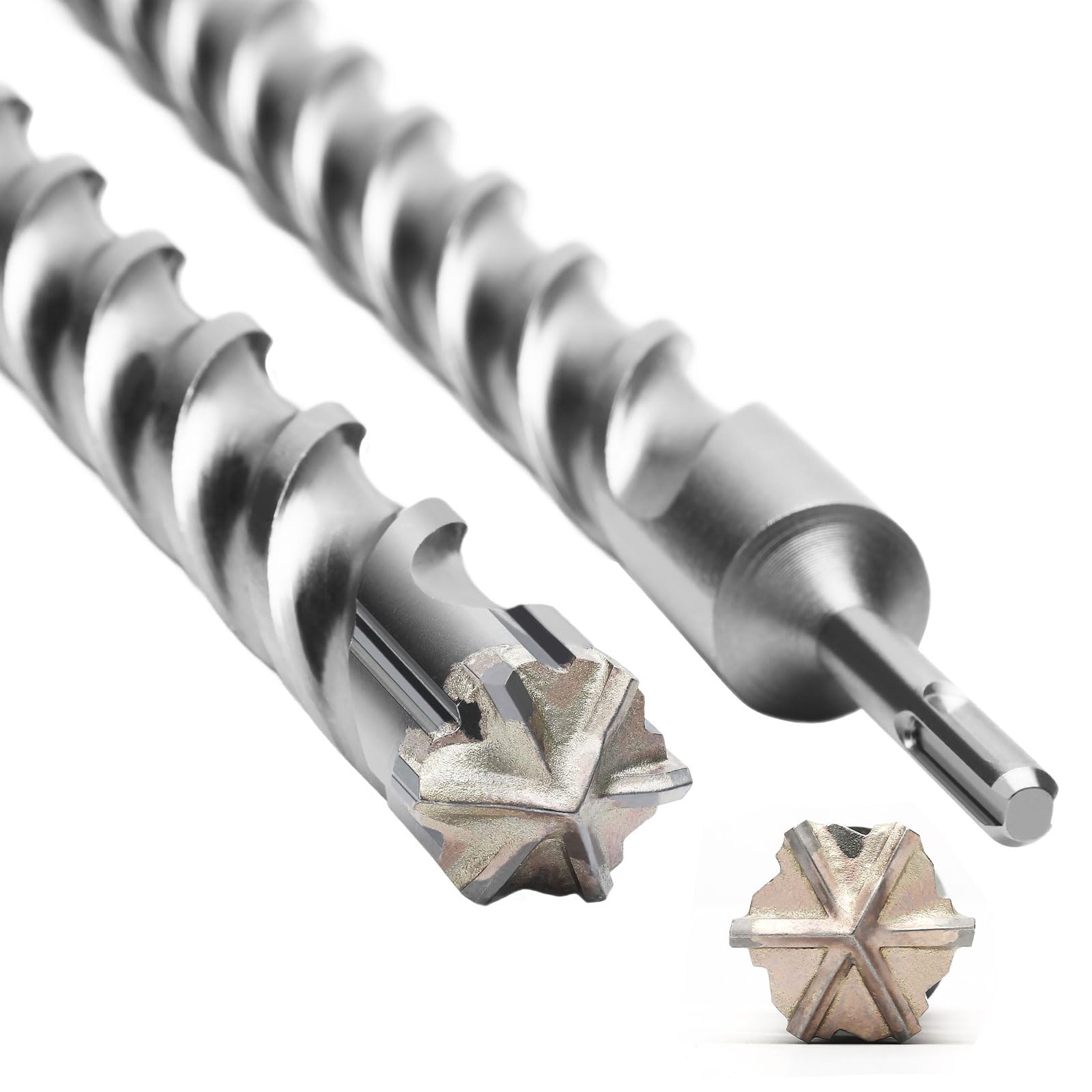 Punta per trapano SDS Plus, 32 mm di diametro x 460 mm di lunghezza con 6 taglienti in carburo di tungsteno, ideale per la perforazione di pietra, pietra naturale, cemento, muratura in mattoni