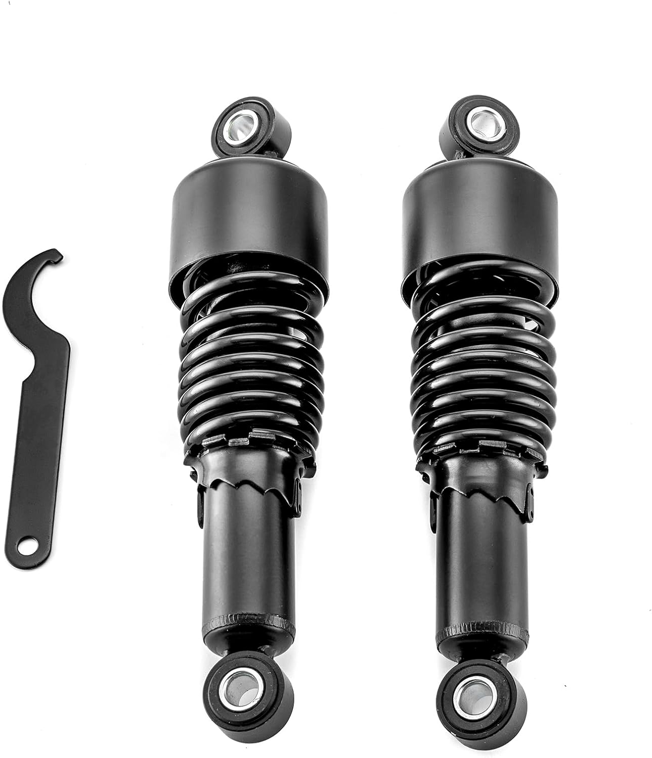 Wsays 10.5 Inch Rear Shocks Lowering Kit Preload Adjustable Compatible with Harley Touring Electra Glide Ultra Classic Road King FLHR FLHRXS, CVO Street Road Glide FLHX FLTR 1984-2025 Black Gloss Black