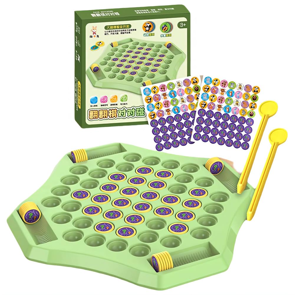 CTALBFF 1 Set Animal Flip Chess Memory Game, Easy Matching Chess Board Game