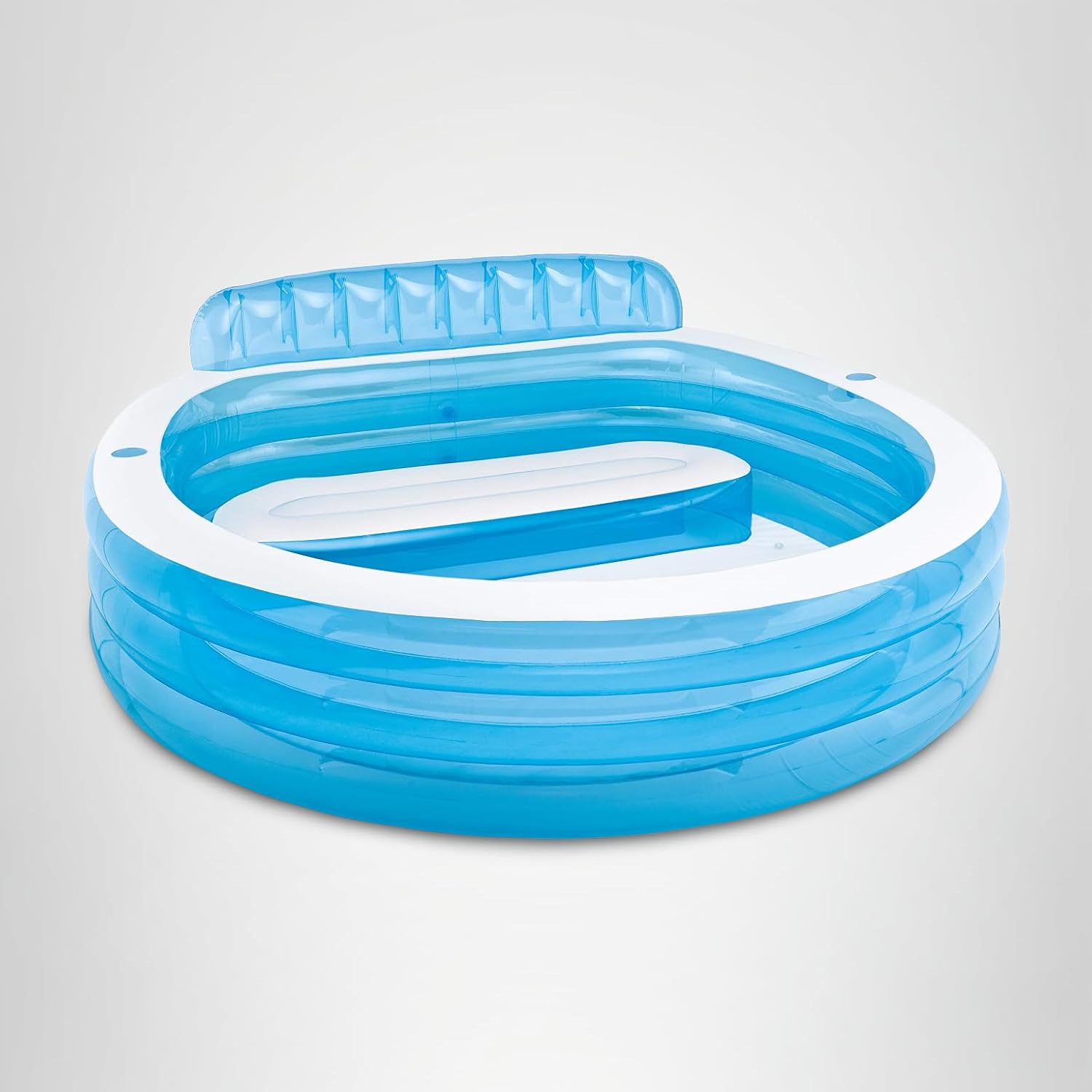 Inflatable pool setup on level ground
