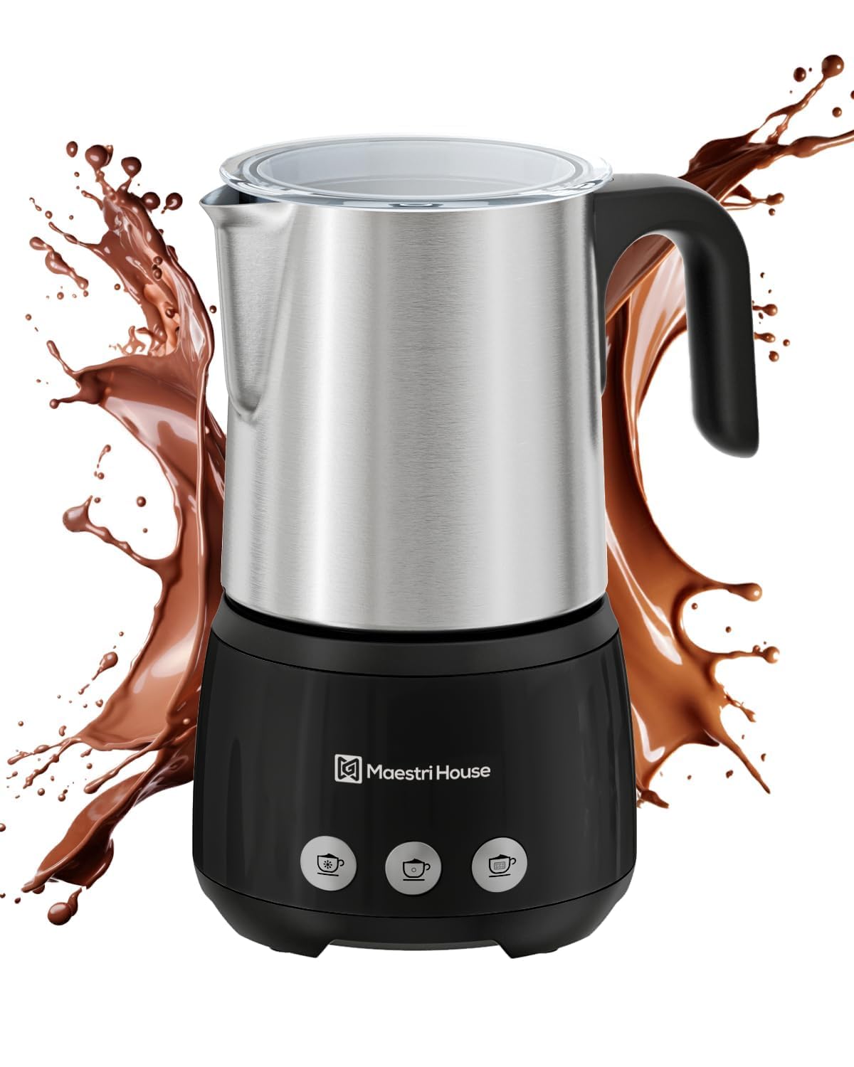 Photo 1 of Maestri House Milk Frother, 4-in-1 ClassicFro 500 Electric Milk Steamer and Frother, 16.9OZ 600W Smart Touch Control Hot and Cold Foam Maker, Memory Function for Latte, Cappuccinos, Chocolate Milk