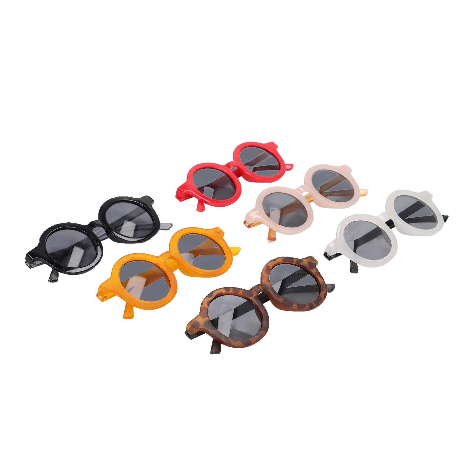 RIZGHWOY Gafas de Sol Redondas y Coloridas para Niños en un Juego de 6, Gafas de Sol Ligeras con Protección UV, Ideales para Uso en Exteriores