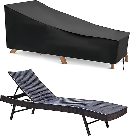 TJFU 1Set Patio Chaise Lounge Cover Waterproof Outdoor Lounge Chair Covers, Water