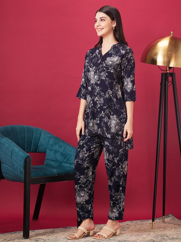 Image of AV2 Women Rayon Printed Top & Pajama Set 2427