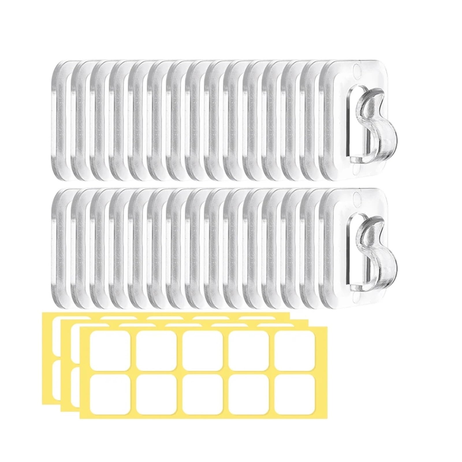 FJQFHH Gutter Hooks Shape, Transparent Self Adhesive Wall Mounted Outdoor Light Hook(30pc)